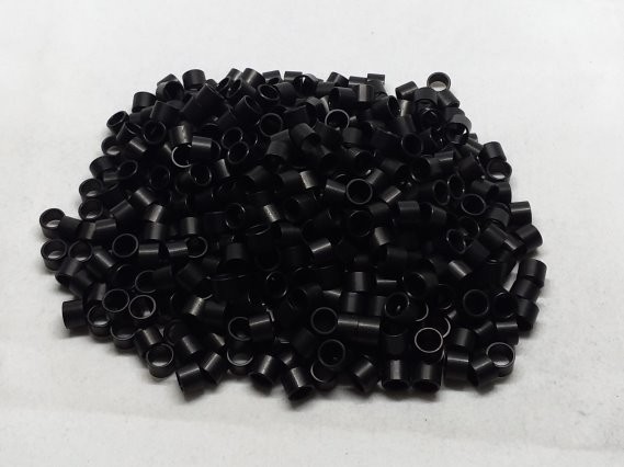 Aluminum Spacer 1/4 OD x #10 Hole x 3/16 Long - Black Anodized
