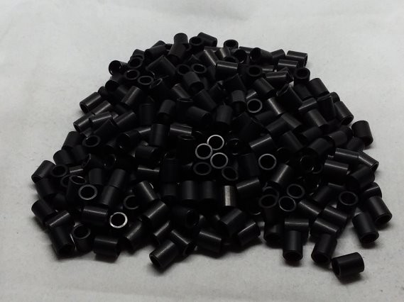 Aluminum Spacer 1/4 OD x #8 Hole x 5/16 Long - Black Anodized