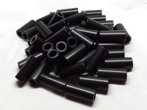 Aluminum Spacer 7/16 OD x 1/4 ID x 1.000 Long-Black Anodized 