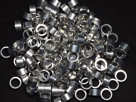 Aluminum Spacer 7/16 OD x 5/16 or 8mm ID x 15/64 Long