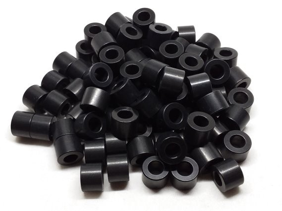 Aluminum Spacer 1/2 OD x 1/4 ID x 3/8 Long - Black Anodized