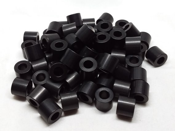 Aluminum Spacer 1/2 OD x 1/4 ID x 7/16 Long - Black Anodized 
