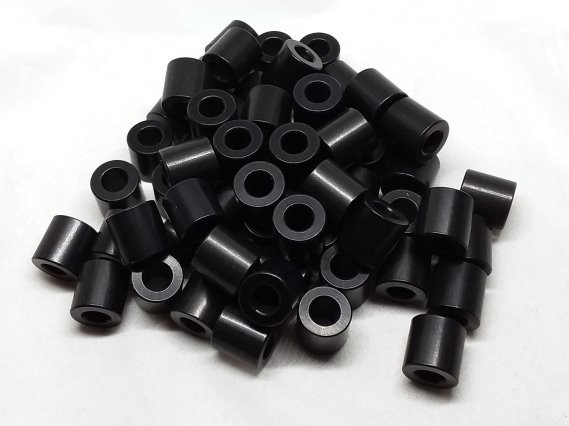 Aluminum Spacer 1/2 OD x 1/4 ID x 1/2 Long - Black Anodized