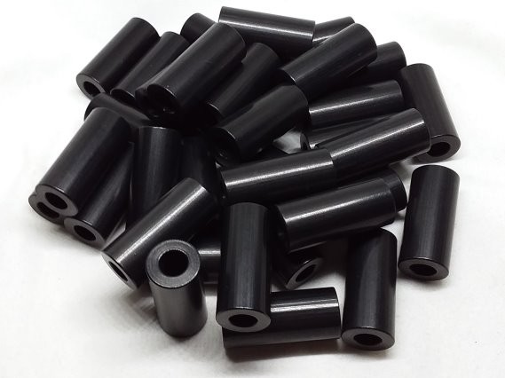 Aluminum Spacer 1/2 OD x 1/4 ID x 1-1/8 Long - Black Anodized