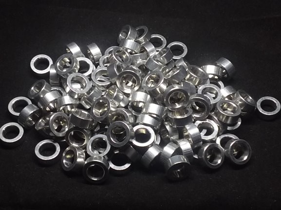 Aluminum Spacer 1/2 OD x 8mm or 5/16 ID x 13/64 Long