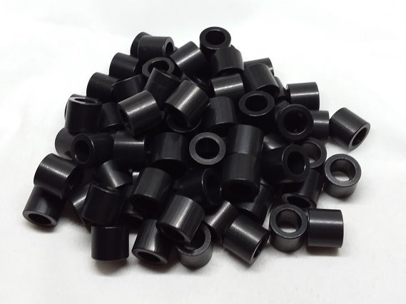 Aluminum Spacer 1/2 OD x 5/16 or 8mm ID x 7/16 Long - Black Anodized 