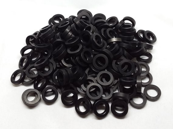 Aluminum Spacer 1/2 OD x 5/16 or 8mm ID x 1/8 Long - Black Anodized