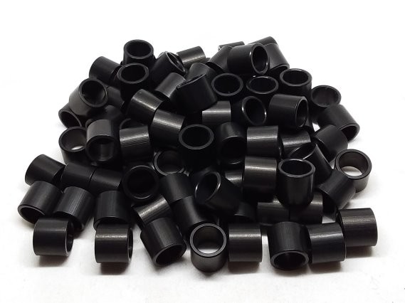 Aluminum Spacer 1/2 OD x 3/8 ID x 7/16 Long - Black Anodized