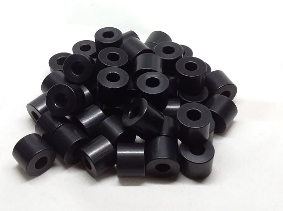 Aluminum Spacer 5/8 OD x 1/4 ID x 1/2 Long - Black Anodized