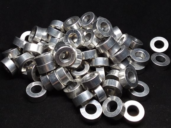 Aluminum Spacer 5/8 OD x 5/16 or 8mm  ID x .255 Long