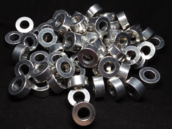 Aluminum Spacer 5/8 OD x 5/16 or 8mm ID x 9/32 Long