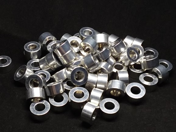 Aluminum Spacer 5/8 OD x 5/16 or 8mm ID x 21/64 Long