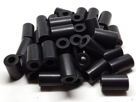 Aluminum Spacer 5/8 OD x 5/16 or 8mm ID x 1.000 Long - Black Anodized