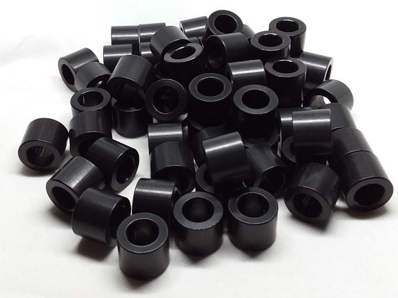 Aluminum Spacer 5/8 OD x 3/8 ID x 1/2 Long - Black Anodized