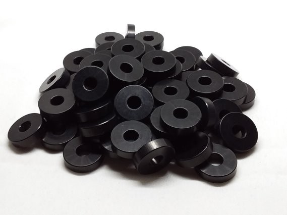 Aluminum Spacer 3/4 OD x 1/4 ID x 3/16 Long - Black Anodized