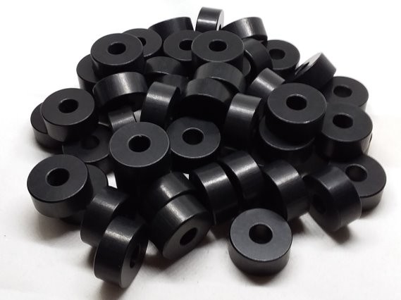 Aluminum Spacer 3/4 OD x 1/4 ID x 11/32 Long - Black Anodized