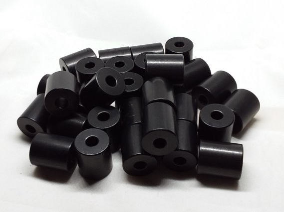 Aluminum Spacer 3/4 OD x 1/4 ID x 3/4 Long - Black Anodized