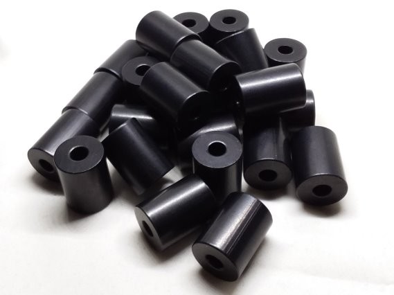 Aluminum Spacer 3/4 OD x 1/4 ID x 1.000 Long - Black Anodized