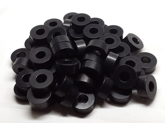 Aluminum Spacer 3/4 OD x 5/16 ID x 5/16 Long - Black Anodized