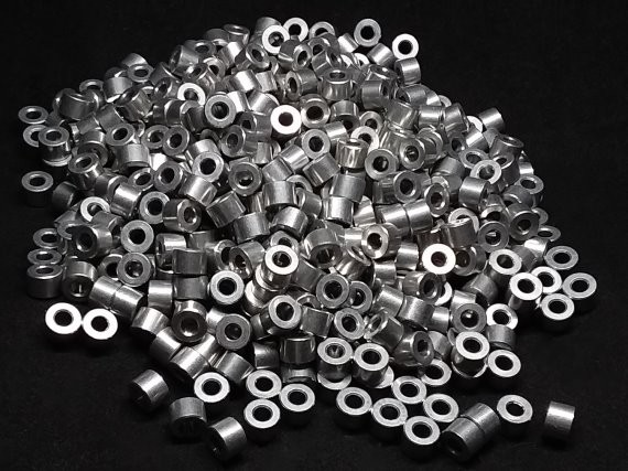 Aluminum Spacer 1/4 OD x #4 Hole x 11/64 Long