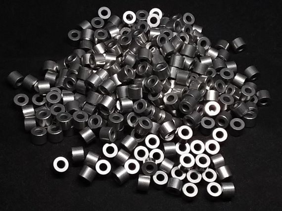 Aluminum Spacer 1/4 OD x #4 Hole x 3/16 Long