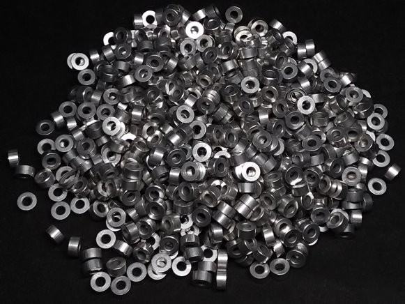 Aluminum Spacer 1/4 OD x #4 Hole x 1/8 Long