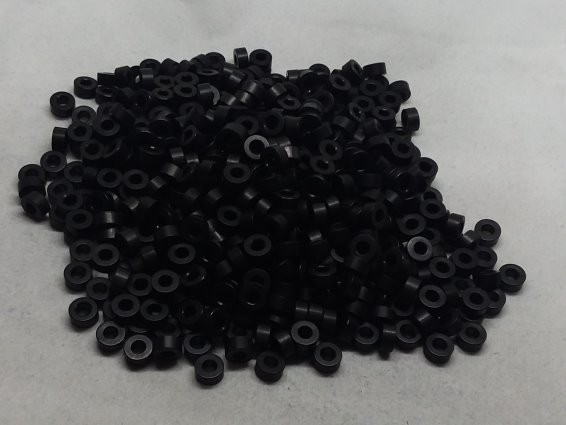 Aluminum Spacer 1/4 OD x #4 Hole x 1/8 Long - Black Anodized 
