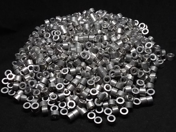 Aluminum Spacer 1/4 OD x #6 Hole x 11/64 Long