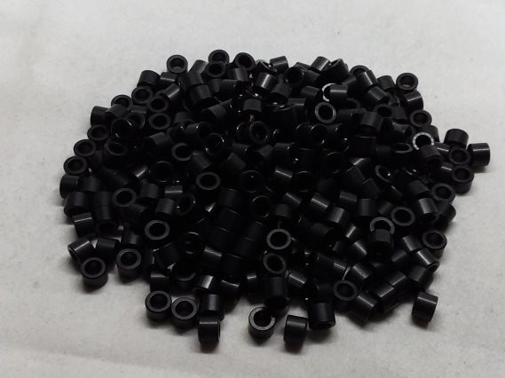 Aluminum Spacer 1/4 OD x #6 Hole x 3/16 Long - Black Anodized