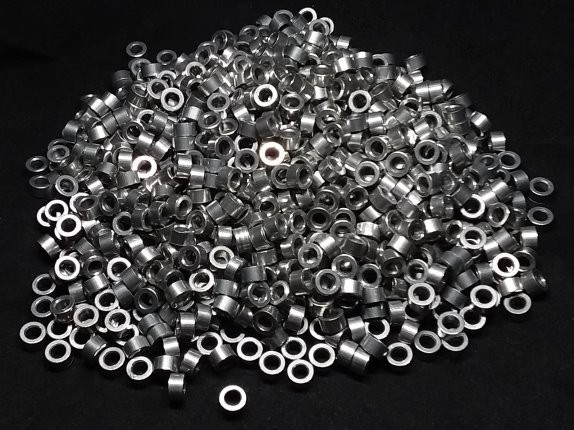 Aluminum Spacer 1/4 OD x #6 Hole x 9/64 Long