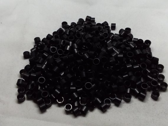 Aluminum Spacer 1/4 OD x #8 Hole x 3/16 Long - Black Anodized