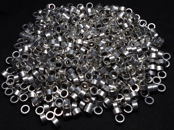 Aluminum Spacer 1/4 OD x #8 Hole x 9/64 Long