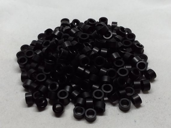 Aluminum Spacer 5/16 OD x #10 Hole x 3/16 Long - Black Anodized