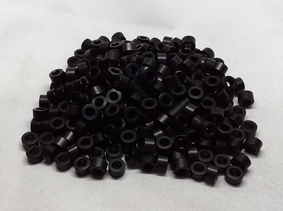 Aluminum Spacer 5/16 OD x #8 Hole x 3/16 Long - Black Anodized