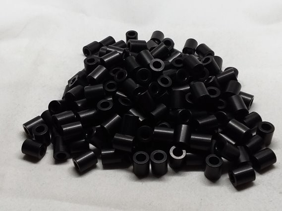 Aluminum Spacer 5/16 OD x #8 Hole x 3/8 Long - Black Anodized