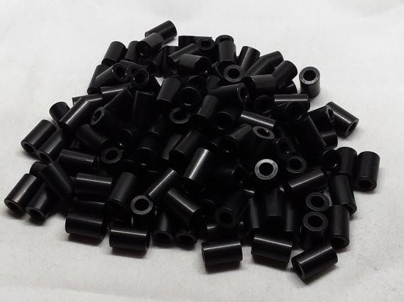 Aluminum Spacer 5/16 OD x #8 Hole x 1/2 Long - Black Anodized