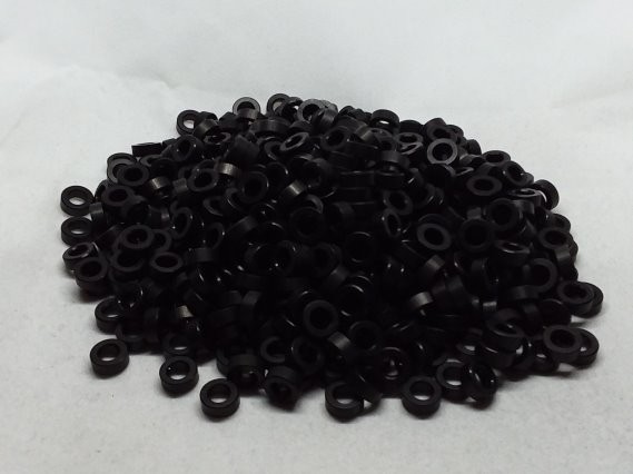 Aluminum Spacer 5/16 OD x #8 Hole x 1/8 Long - Black Anodized
