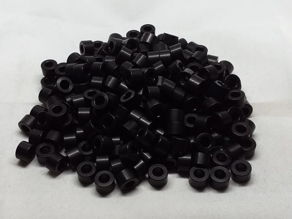 Aluminum Spacer 3/8 OD x #10 Hole x 1/4 Long - Black Anodized