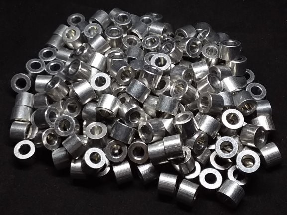 Aluminum Spacer 3/8 OD x #10 Hole x 9/32 Long