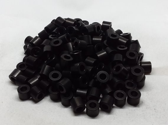 Aluminum Spacer 3/8 OD x #10 Hole x 5/16 Long - Black Anodized