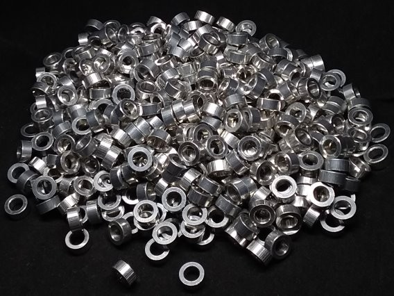 Aluminum Spacer 3/8 OD x #12 Hole x 11/64 Long