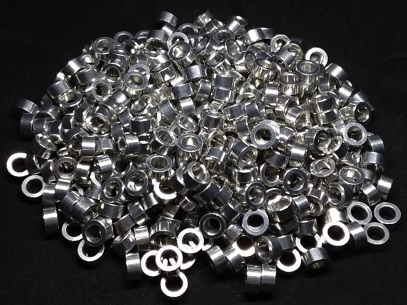 Aluminum Spacer 3/8 OD x #12 Hole x 3/16 Long