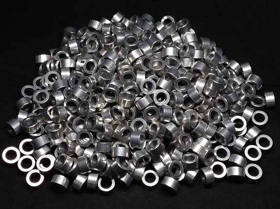 Aluminum Spacer 3/8 OD x #12 Hole x 13/64 Long