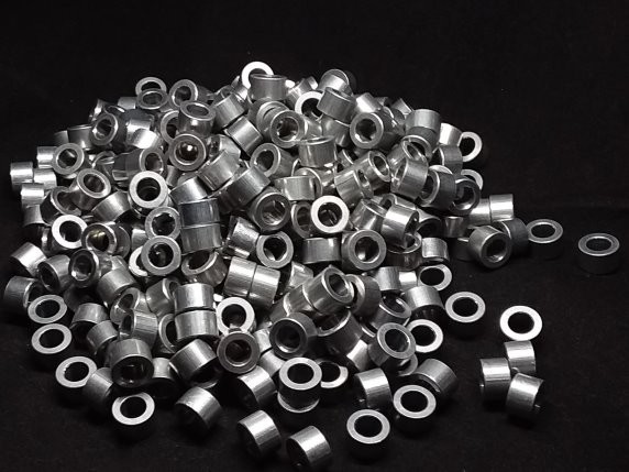 Aluminum Spacer 3/8 OD x #12 Hole x 15/64 Long 