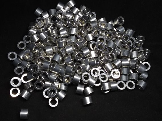 Aluminum Spacer 3/8 OD x #12 Hole x 17/64 Long 