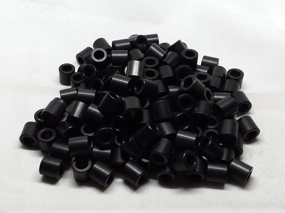 Aluminum Spacer 3/8 OD x #12 Hole x 3/8 Long - Black Anodized
