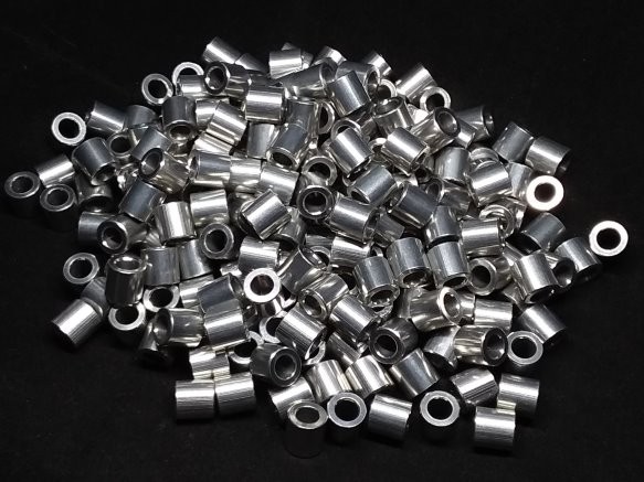 Aluminum Spacer 3/8 OD x #12 Hole x 3/8 Long