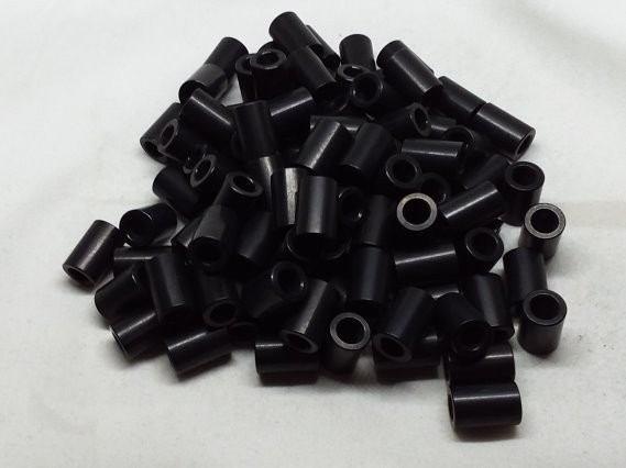 Aluminum Spacer 3/8 OD x #12 Hole x 9/16 Long - Black Anodized