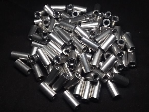 Aluminum Spacer 3/8 OD x #12 Hole x 13/16 Long