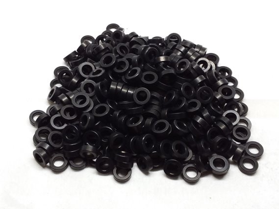Aluminum Spacer 3/8 OD x #12 Hole x 1/8 Long - Black Anodized